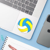 Cartoon Volleyball Ball Sticker (Laptop met iPhone)