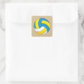 Cartoon Volleyball Ball Vierkante Sticker (Tas)