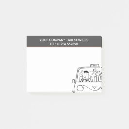 Cartoon voor autohire en Taxi Services aan persoon Post-it® Notes