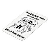 Cartoon voor autoonderhoud en reparatie magneet (Linkerzijde)