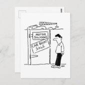 Cartoon voor autowrakken briefkaart (Voorkant / Achterkant)