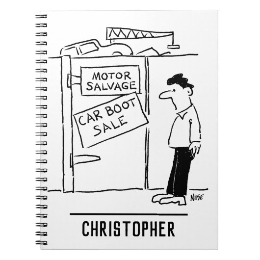 Cartoon voor autowrakken notitieboek (Voorkant)