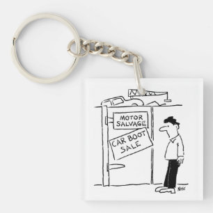 Cartoon voor autowrakken sleutelhanger