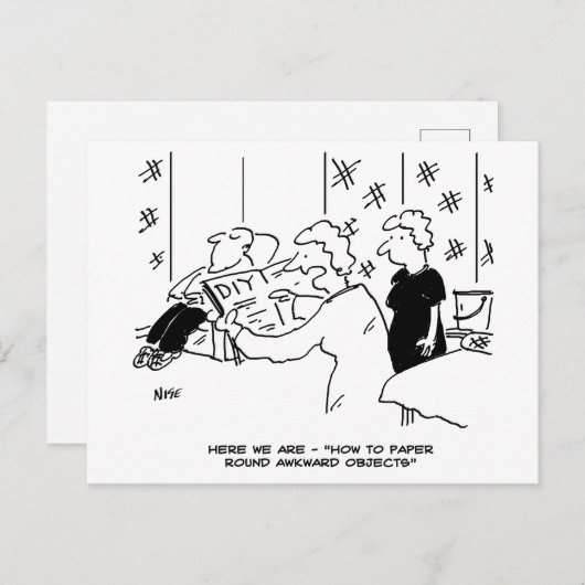 Cartoon voor behangselarij en thuisdecortering briefkaart (Voorkant / Achterkant)