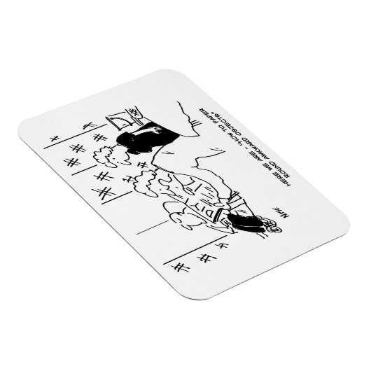 Cartoon voor behangselarij en thuisdecortering magneet (Rechterzijde)