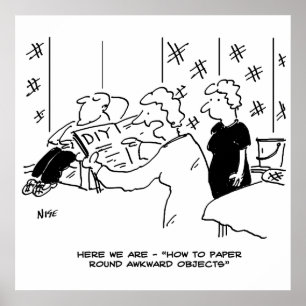 Cartoon voor behangselarij en thuisdecortering poster