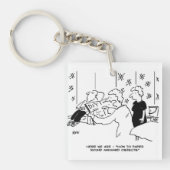 Cartoon voor behangselarij en thuisdecortering sleutelhanger (voorkant)