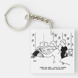 Cartoon voor behangselarij en thuisdecortering sleutelhanger