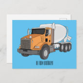 Cartoon voor betoncementmixing briefkaart (Voorkant / Achterkant)