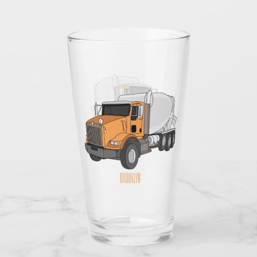 Cartoon voor betoncementmixing glas (Achterkant)