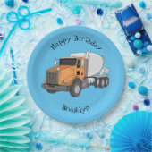 Cartoon voor betoncementmixing papieren bordje (Feest)