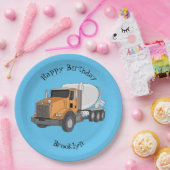 Cartoon voor betoncementmixing papieren bordje (Feest)