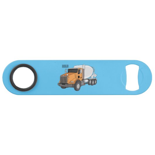 Cartoon voor betoncementmixing speed flessenopener (Voorkant (Horizontaal))