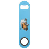 Cartoon voor betoncementmixing speed flessenopener (Achterkant)