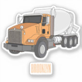 Cartoon voor betoncementmixing sticker (Voorkant)