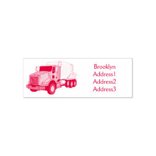 Cartoon voor betoncementmixing  zelfinktende stempel