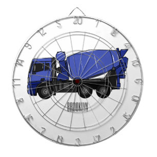 Cartoon voor betonmixen van vrachtwagens dartbord