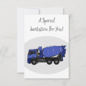 Cartoon voor betonmixen van vrachtwagens kaart (Achterkant)