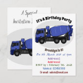 Cartoon voor betonmixen van vrachtwagens kaart (Voorkant / Achterkant)