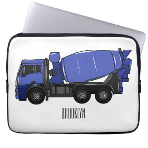 Cartoon voor betonmixen van vrachtwagens laptop sleeve