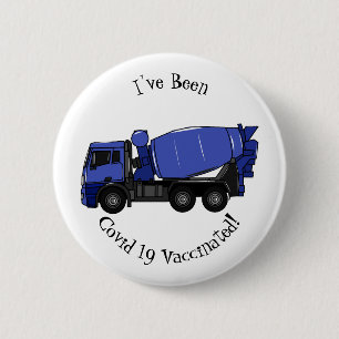 Cartoon voor betonmixen van vrachtwagens ronde button 5,7 cm