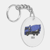 Cartoon voor betonmixen van vrachtwagens sleutelhanger (Voorkant Links)