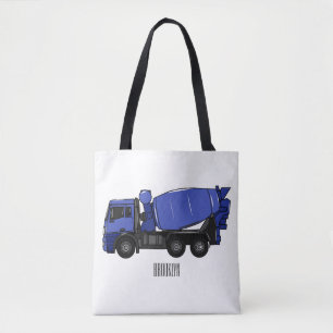 Cartoon voor betonmixen van vrachtwagens tote bag