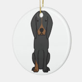 Cartoon voor Black and Tan Coonhound Dog Keramisch Ornament (Links)