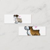 Cartoon voor bokspuppy  | Achterkleur kiezen Mini Visitekaartje (Voorkant / Achterkant)