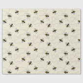 Cartoon voor Cartoon van Cute Bumblebee Killer Bee Cadeaupapier (Vlak)