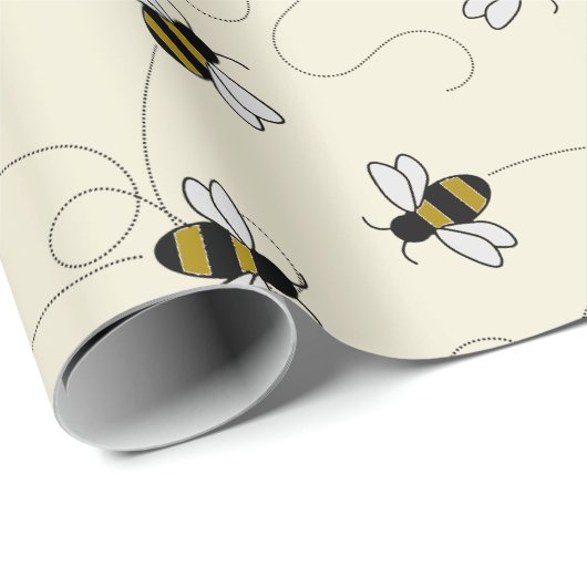 Cartoon voor Cartoon van Cute Bumblebee Killer Bee Cadeaupapier (Rol Hoek)