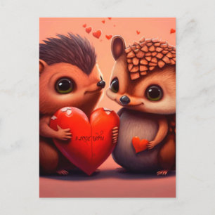 cartoon voor egel van valentijns briefkaart