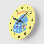 cartoon voor fijne melkkartonnen ronde klok (Hoek)