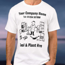 Cartoon voor gereedschap en Plant hire T-shirt