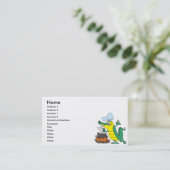 cartoon voor grappige kokgator-alligator visitekaartje (Staand voorkant)