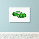 Cartoon voor groene races - Kies achtergrondkleur Canvas Afdruk (Insitu (Houten vloer))