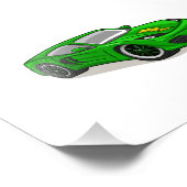 Cartoon voor groene races - Kies achtergrondkleur Foto Afdruk (Hoek)