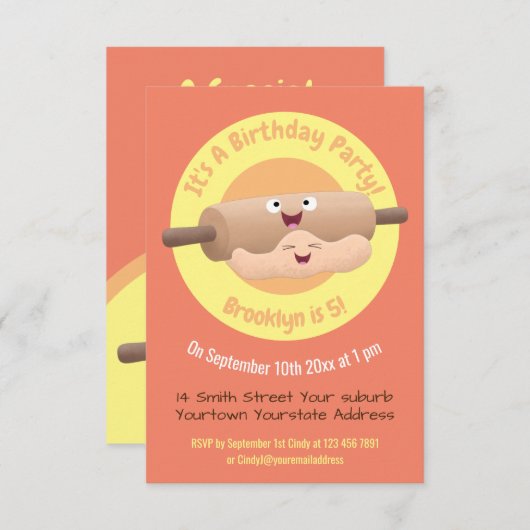 Cartoon voor het bakken van deegbanketbakkers i kaart (Voorkant / Achterkant)