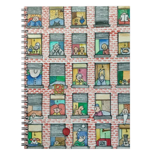 Cartoon voor het gebouw Windows Spiral notebook Notitieboek (Voorkant)