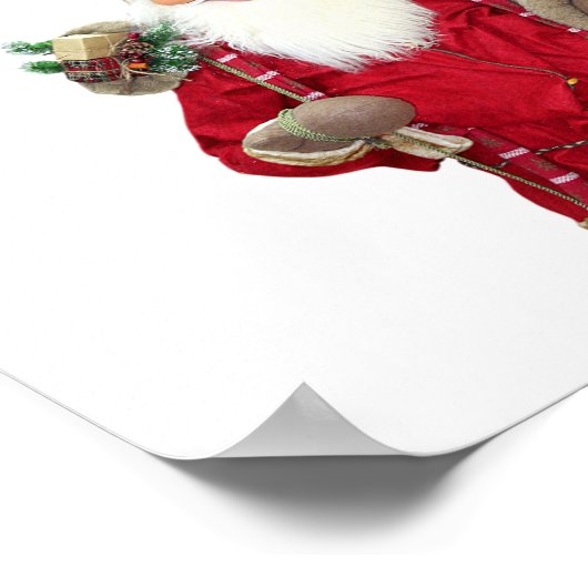 Cartoon voor het glimlachen van Santa Claus Poster (Hoek)