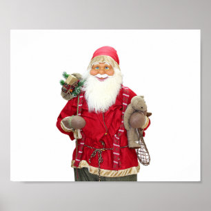 Cartoon voor het glimlachen van Santa Claus Poster