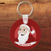 Cartoon voor het glimlachen van Santa Claus Sleutelhanger (Voorkant)