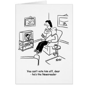 Cartoon voor het stemmen op televisie.