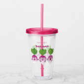 Cartoon voor het triozingend cute turnip acryl drinkbeker (Voorkant)