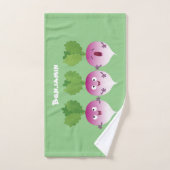 Cartoon voor het triozingend cute turnip bad handdoek (Handdoek)