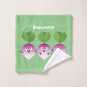 Cartoon voor het triozingend cute turnip bad handdoek (Wasdoekje)