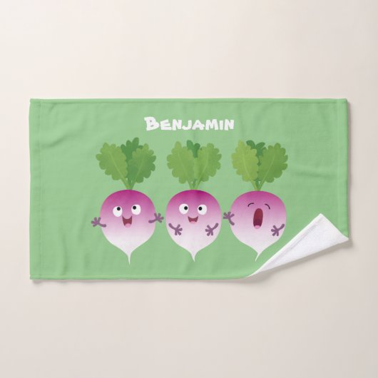 Cartoon voor het triozingend cute turnip bad handdoek (Handdoek)