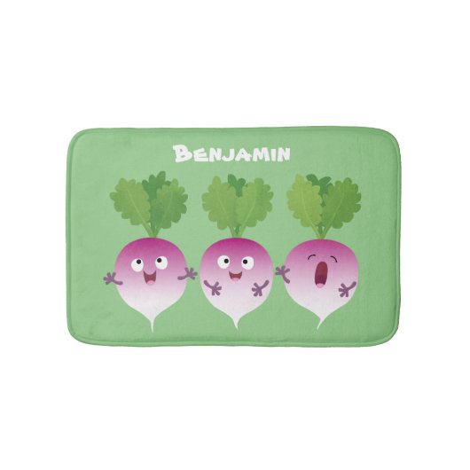 Cartoon voor het triozingend cute turnip badmat (Voorkant)