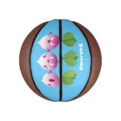 Cartoon voor het triozingend cute turnip basketbal (Verticaal)