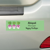 Cartoon voor het triozingend cute turnip bumpersticker (Op auto)